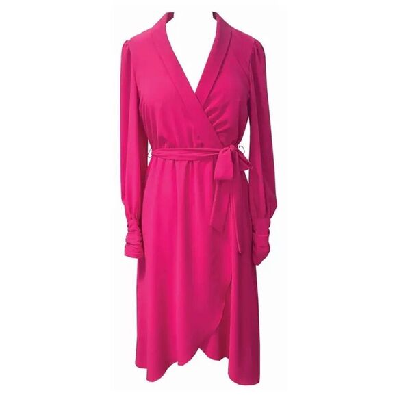 NWT Julia Jordan Women's Matte Crepe Wrap Front Knee Length Dress Size 4… - Picture 1 of 10